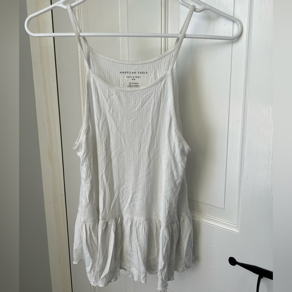 American Eagle women’s ribbed tank top white size x-small